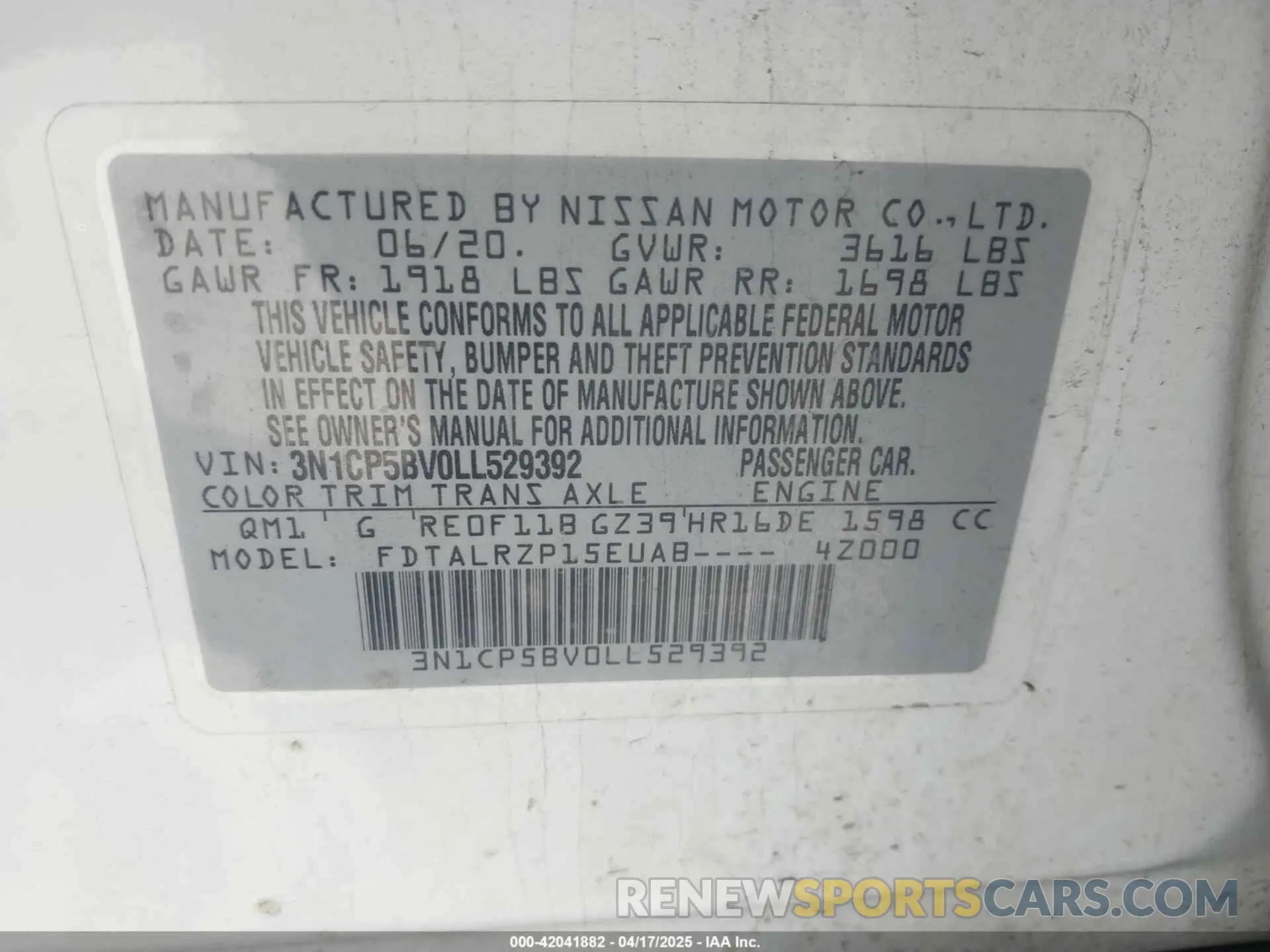 9 Photograph of a damaged car 3N1CP5BV0LL529392 NISSAN KICKS 2020
