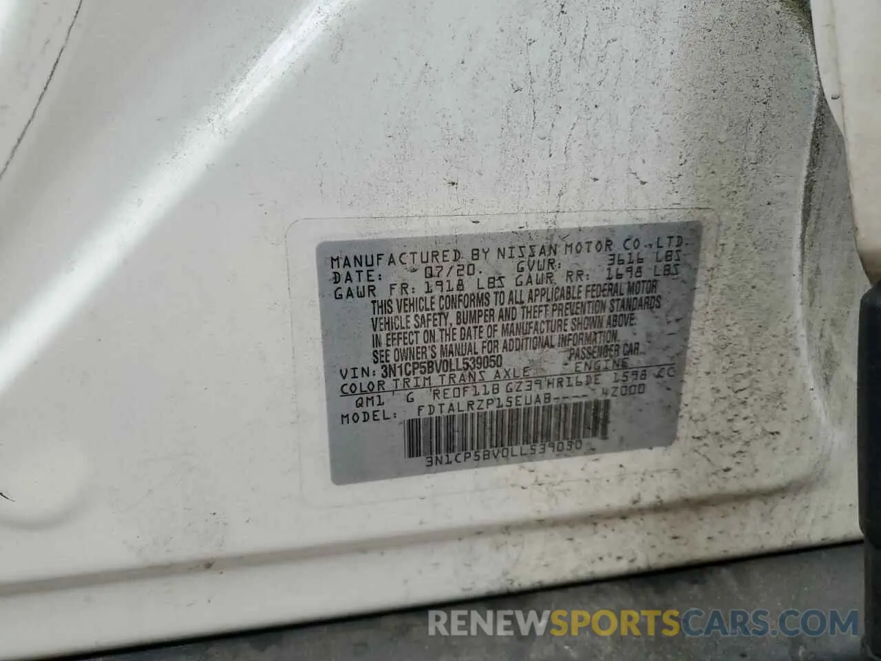 13 Photograph of a damaged car 3N1CP5BV0LL539050 NISSAN KICKS 2020