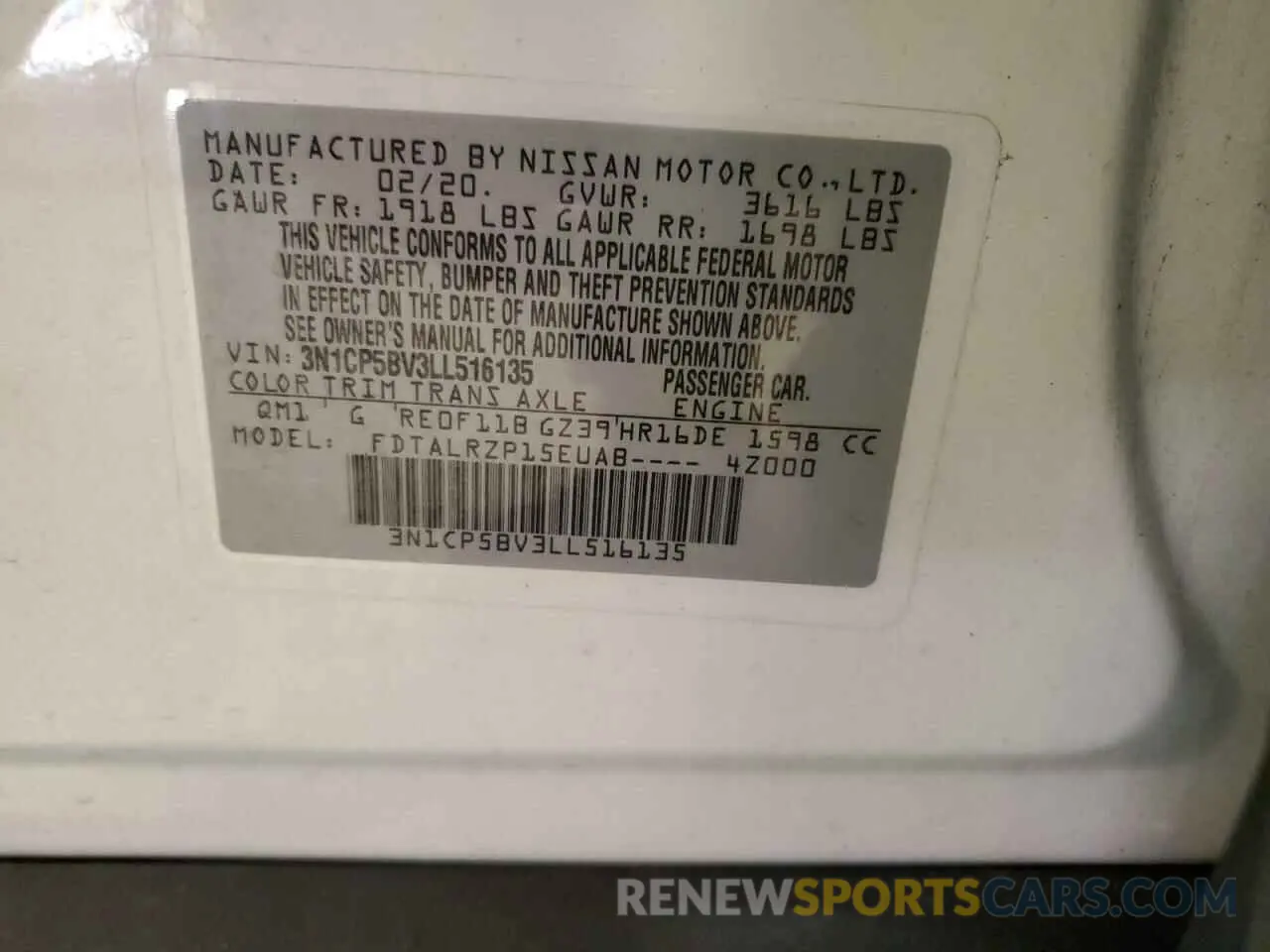 13 Фотография поврежденного автомобиля 3N1CP5BV3LL516135 NISSAN KICKS 2020
