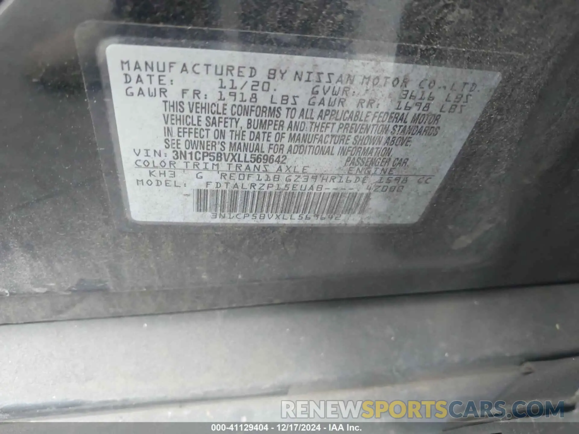 9 Photograph of a damaged car 3N1CP5BVXLL569642 NISSAN KICKS 2020