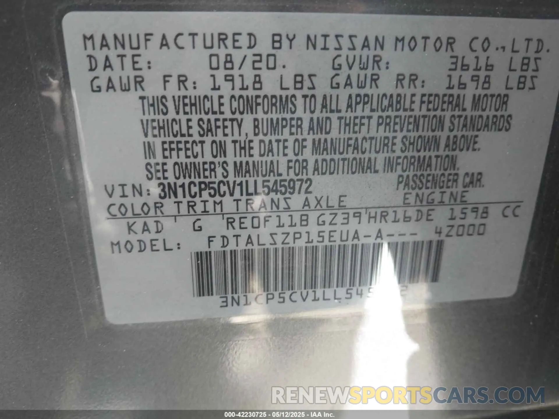 9 Photograph of a damaged car 3N1CP5CV1LL545972 NISSAN KICKS 2020