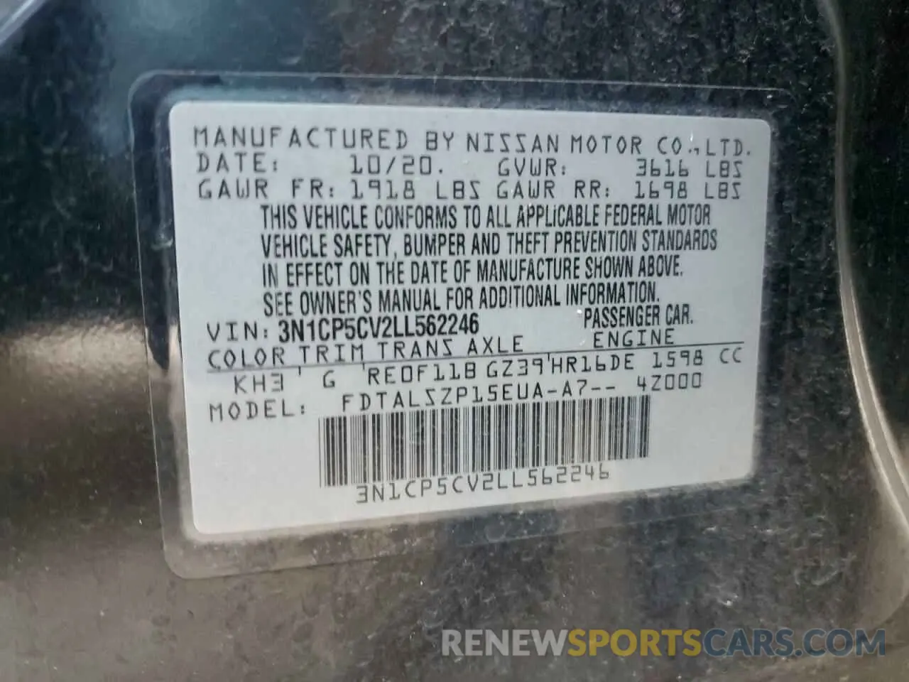15 Фотография поврежденного автомобиля 3N1CP5CV2LL562246 NISSAN KICKS 2020