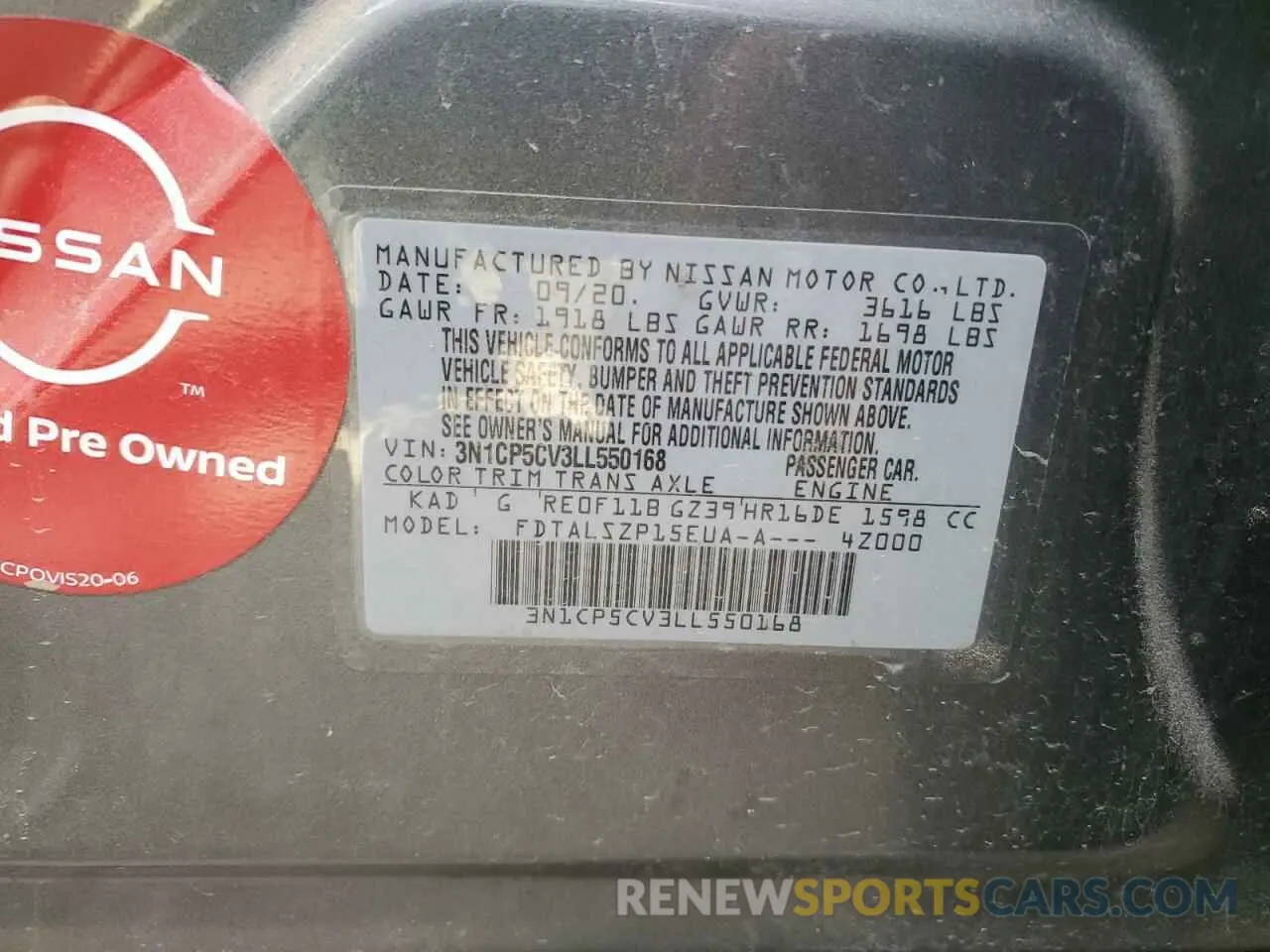 12 Photograph of a damaged car 3N1CP5CV3LL550168 NISSAN KICKS 2020