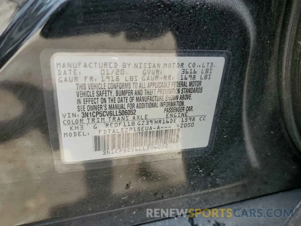 13 Photograph of a damaged car 3N1CP5CV6LL506052 NISSAN KICKS 2020