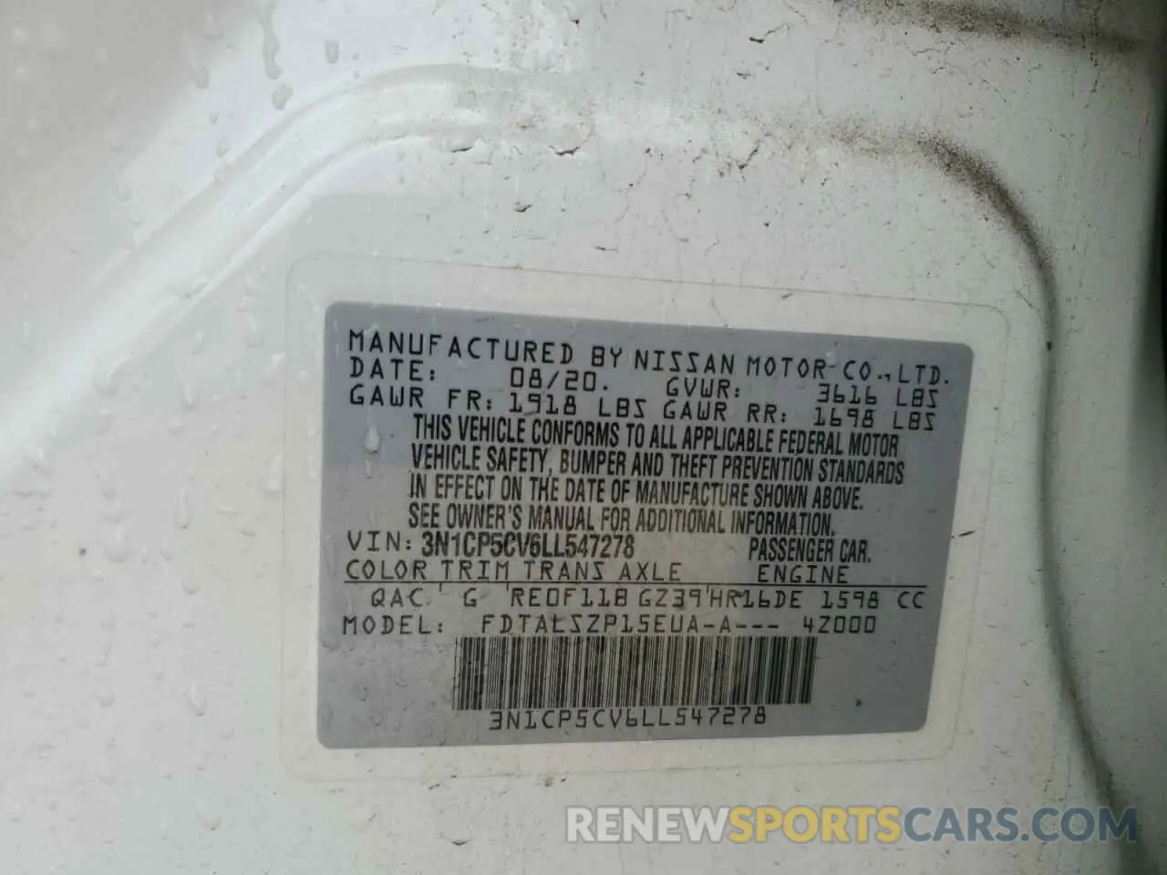 16 Photograph of a damaged car 3N1CP5CV6LL547278 NISSAN KICKS 2020