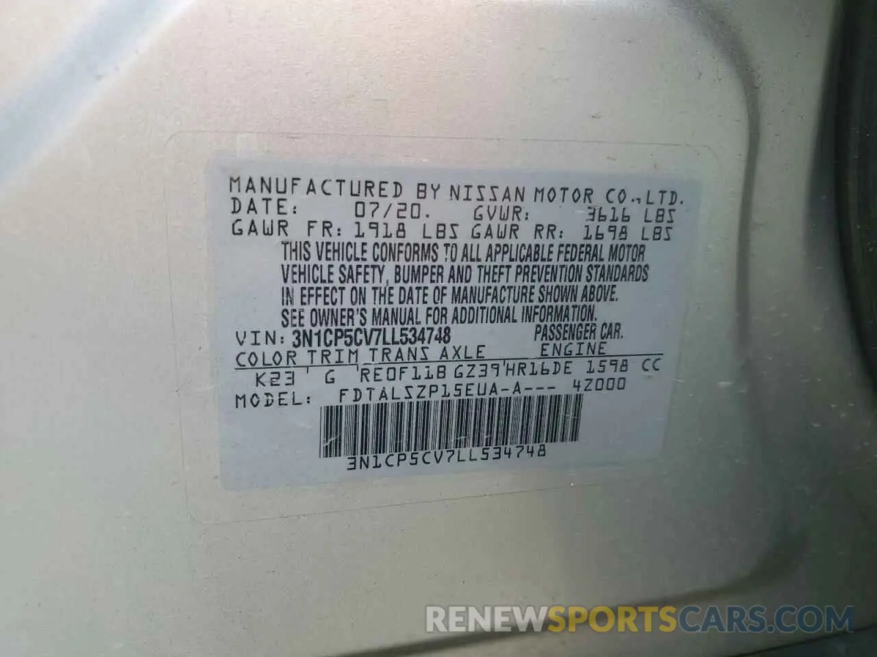 12 Фотография поврежденного автомобиля 3N1CP5CV7LL534748 NISSAN KICKS 2020