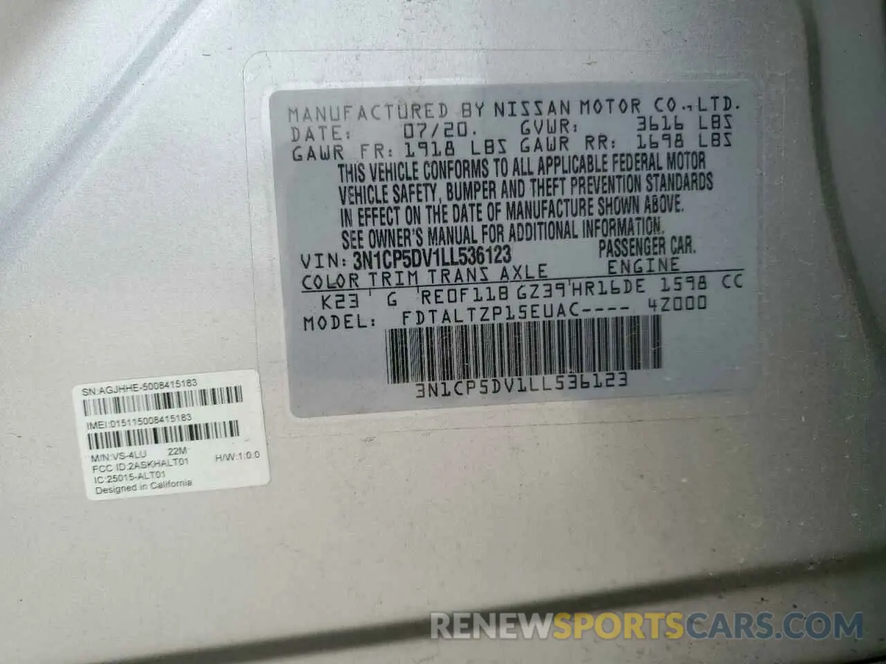 13 Фотография поврежденного автомобиля 3N1CP5DV1LL536123 NISSAN KICKS 2020