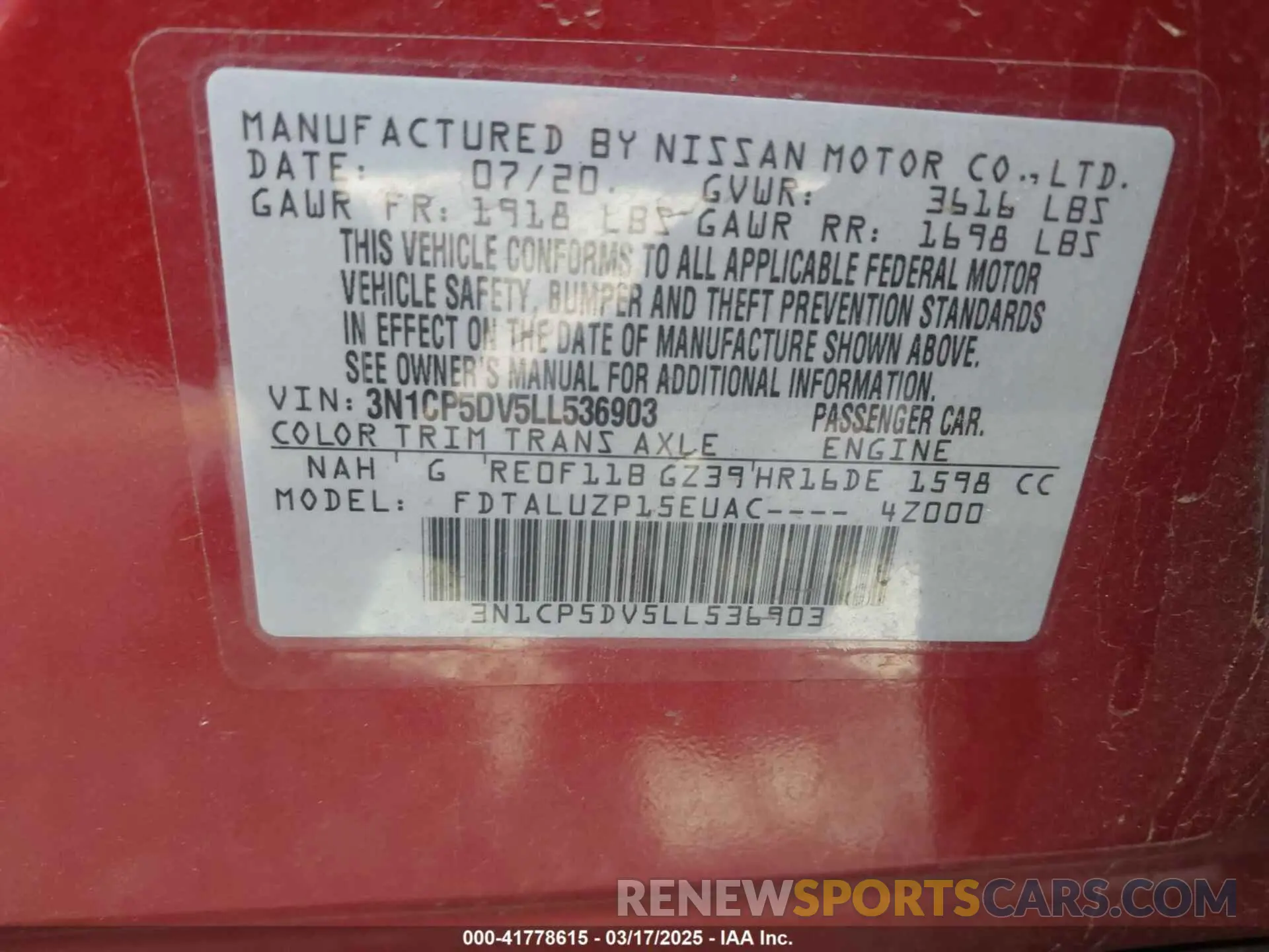 9 Фотография поврежденного автомобиля 3N1CP5DV5LL536903 NISSAN KICKS 2020