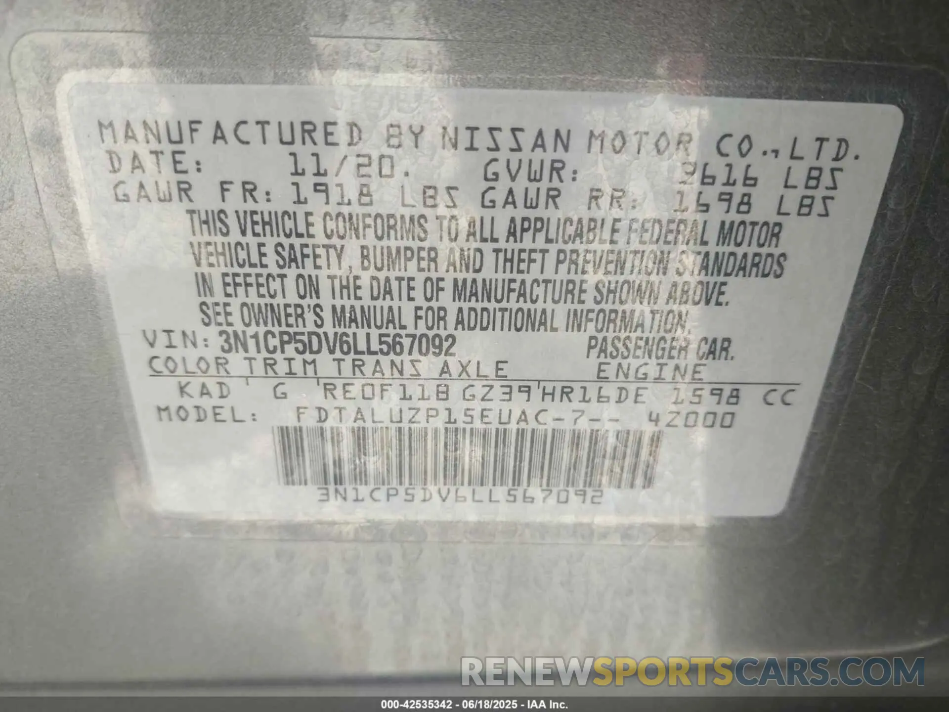 9 Фотография поврежденного автомобиля 3N1CP5DV6LL567092 NISSAN KICKS 2020