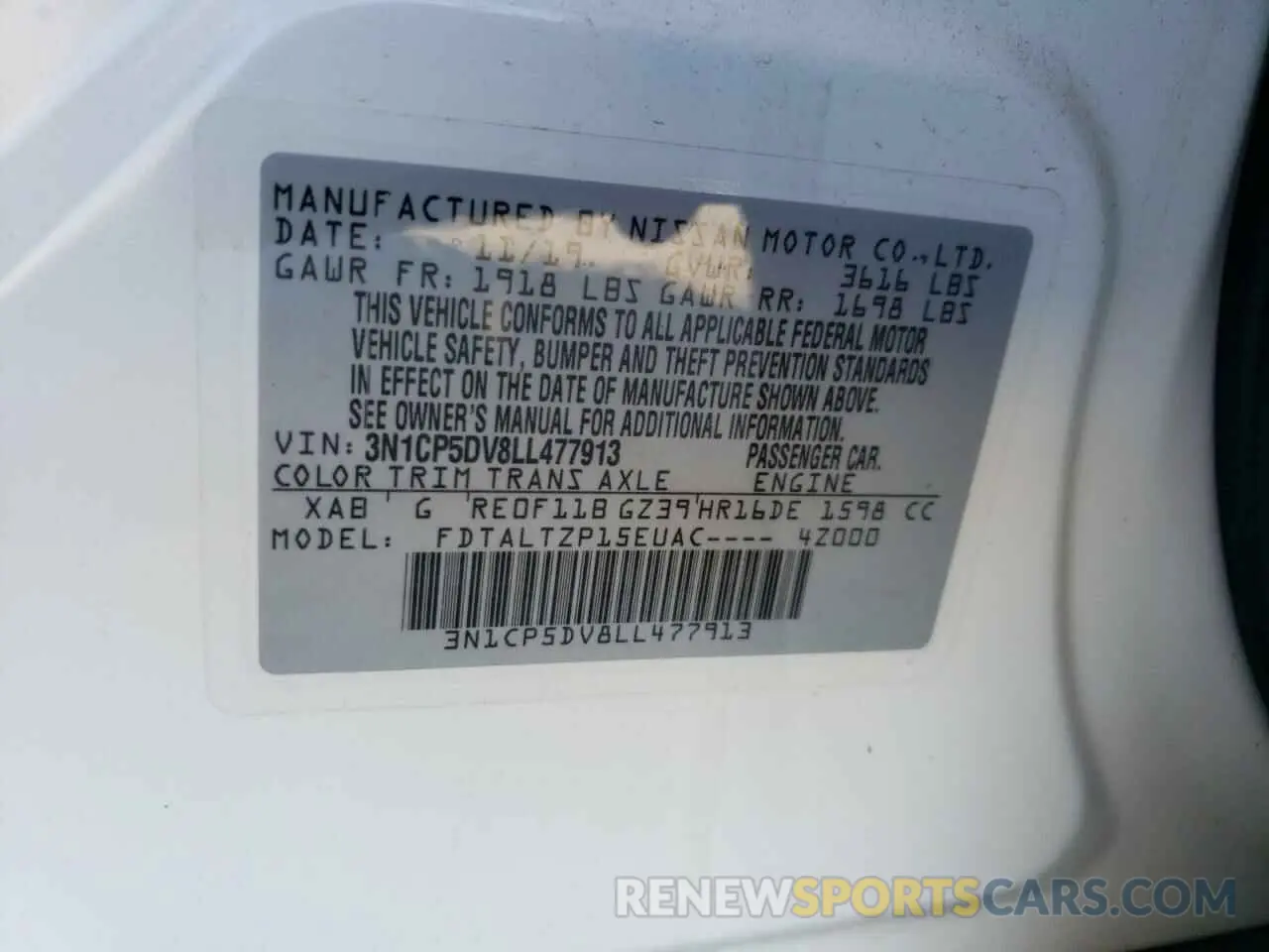 13 Фотография поврежденного автомобиля 3N1CP5DV8LL477913 NISSAN KICKS 2020