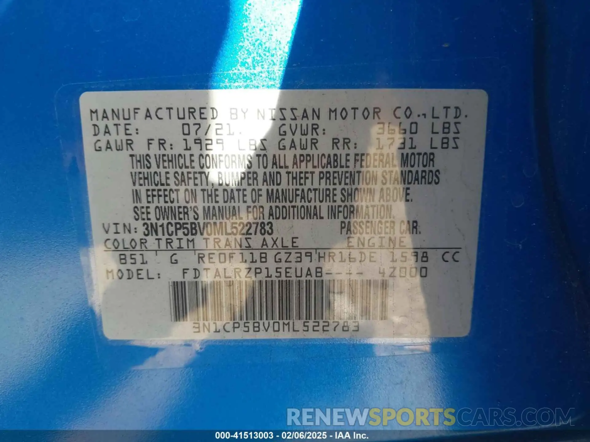 9 Фотография поврежденного автомобиля 3N1CP5BV0ML522783 NISSAN KICKS 2021