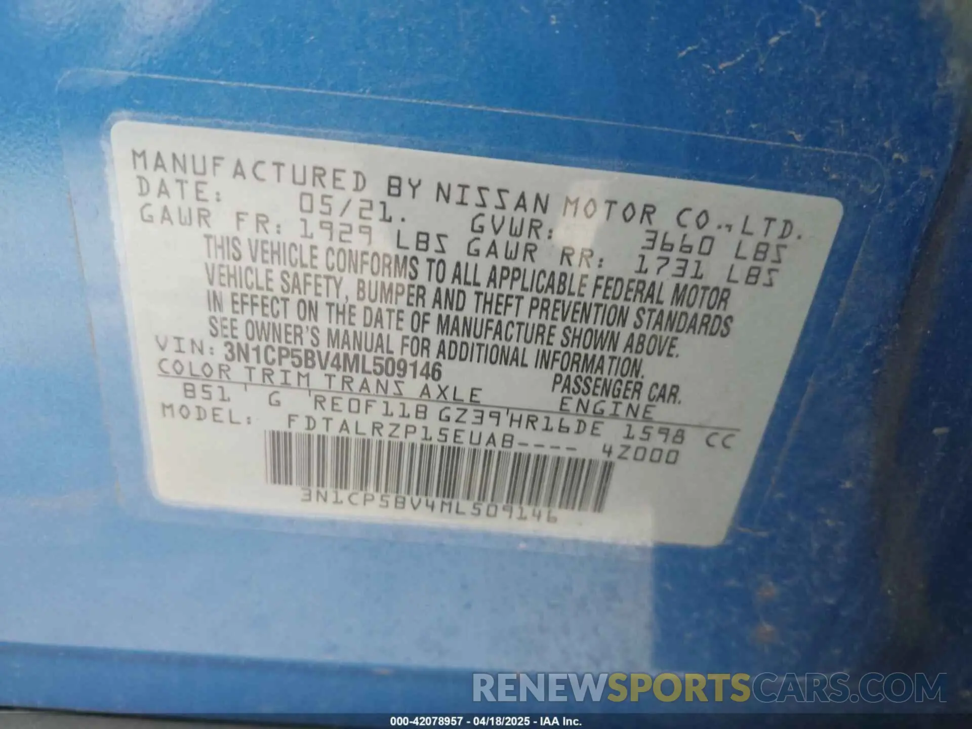 9 Фотография поврежденного автомобиля 3N1CP5BV4ML509146 NISSAN KICKS 2021