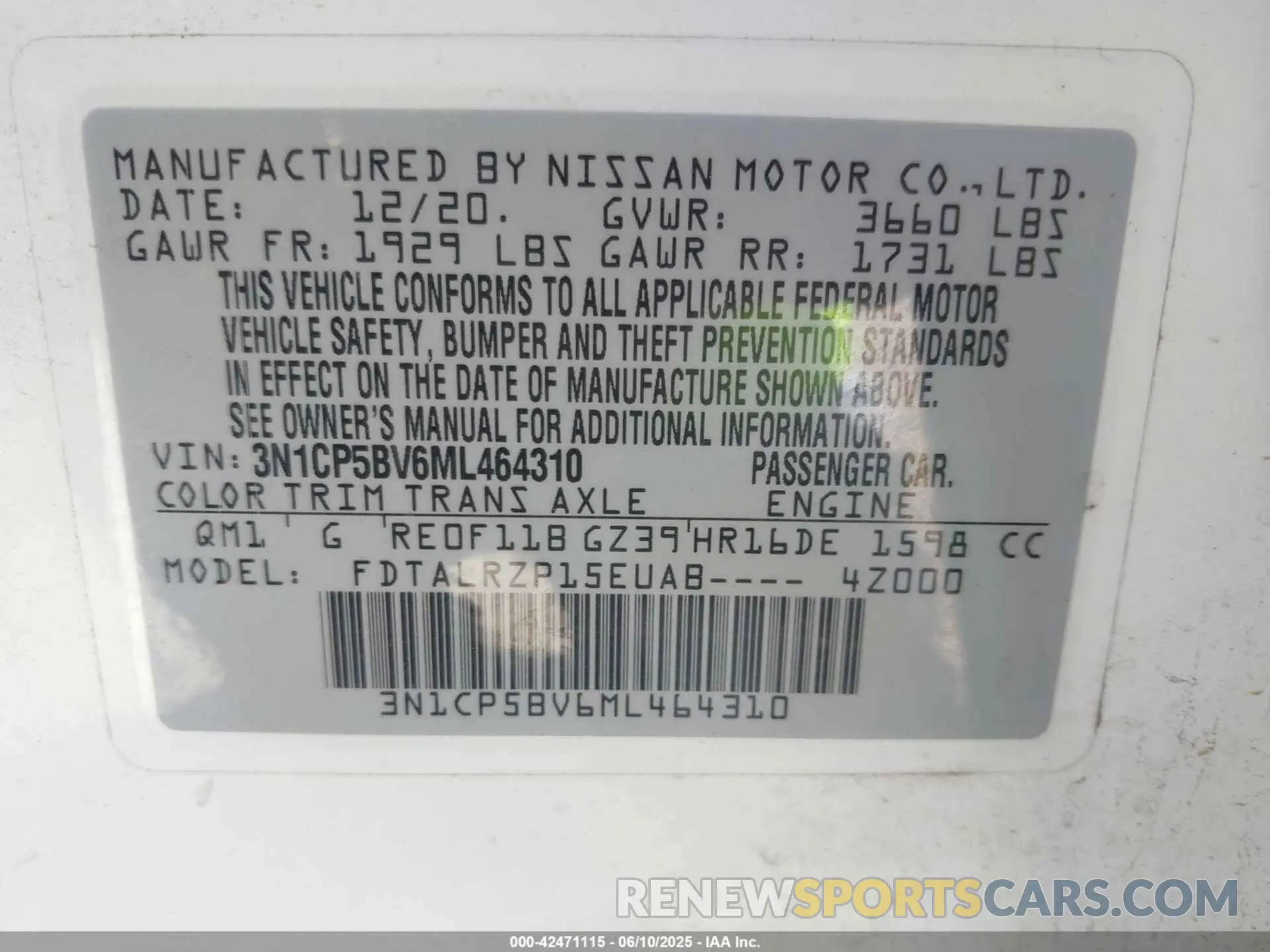 9 Фотография поврежденного автомобиля 3N1CP5BV6ML464310 NISSAN KICKS 2021