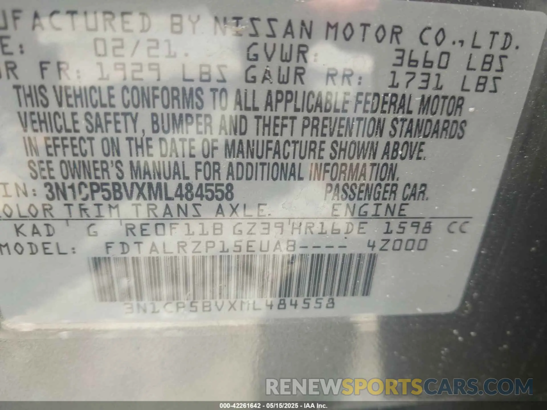 9 Photograph of a damaged car 3N1CP5BVXML484558 NISSAN KICKS 2021