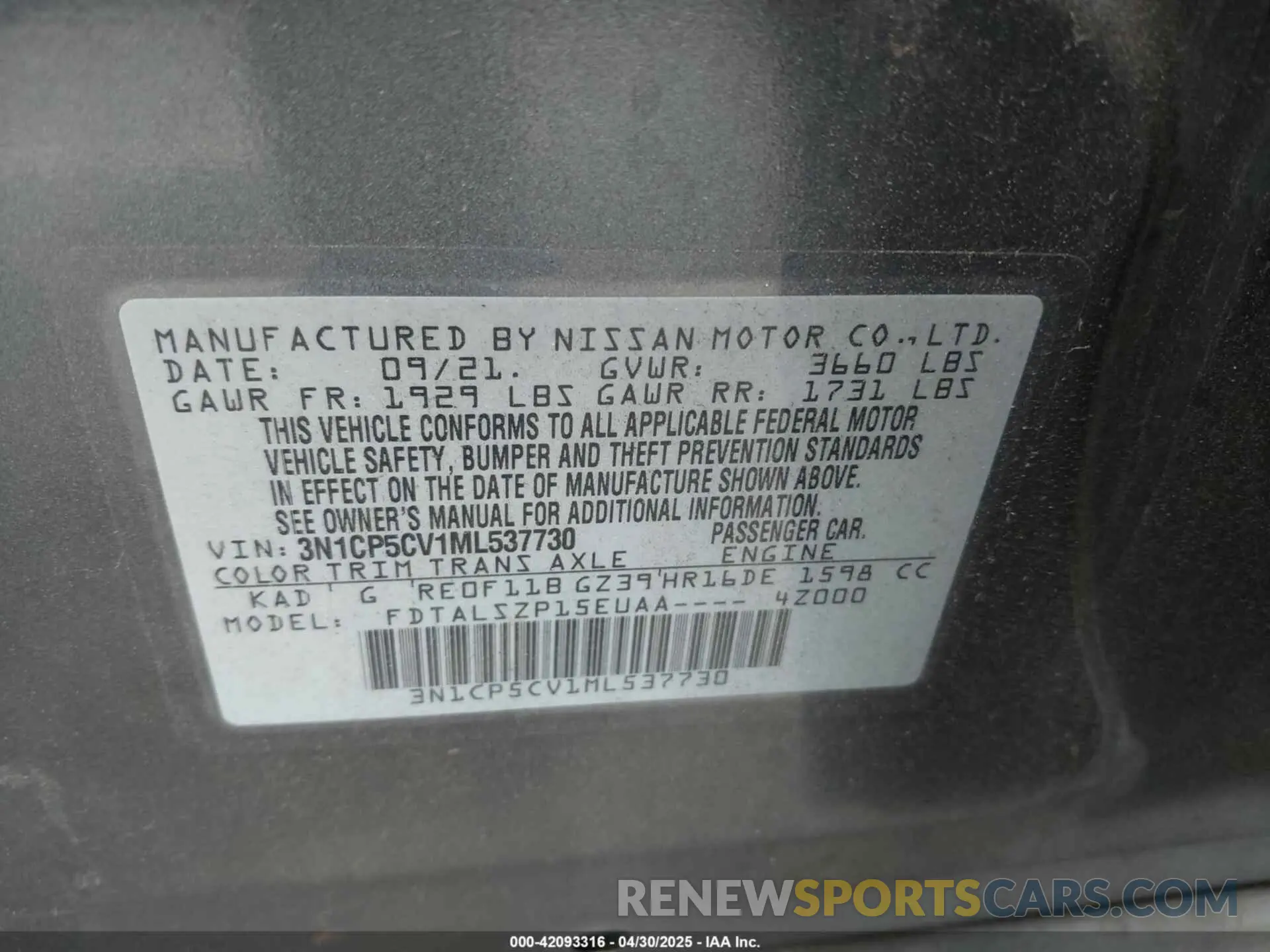 9 Фотография поврежденного автомобиля 3N1CP5CV1ML537730 NISSAN KICKS 2021