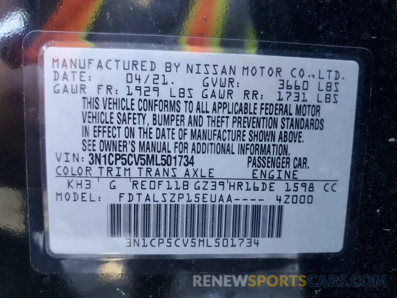 16 Photograph of a damaged car 3N1CP5CV5ML501734 NISSAN KICKS 2021