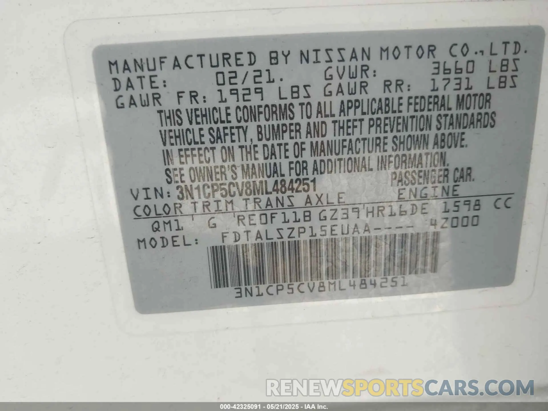 9 Фотография поврежденного автомобиля 3N1CP5CV8ML484251 NISSAN KICKS 2021