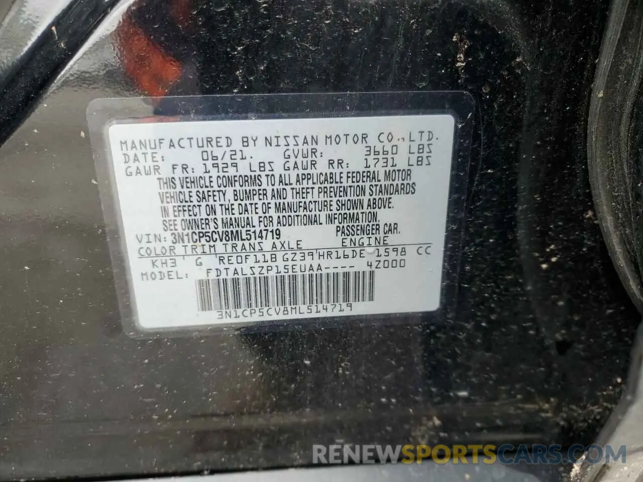 13 Photograph of a damaged car 3N1CP5CV8ML514719 NISSAN KICKS 2021