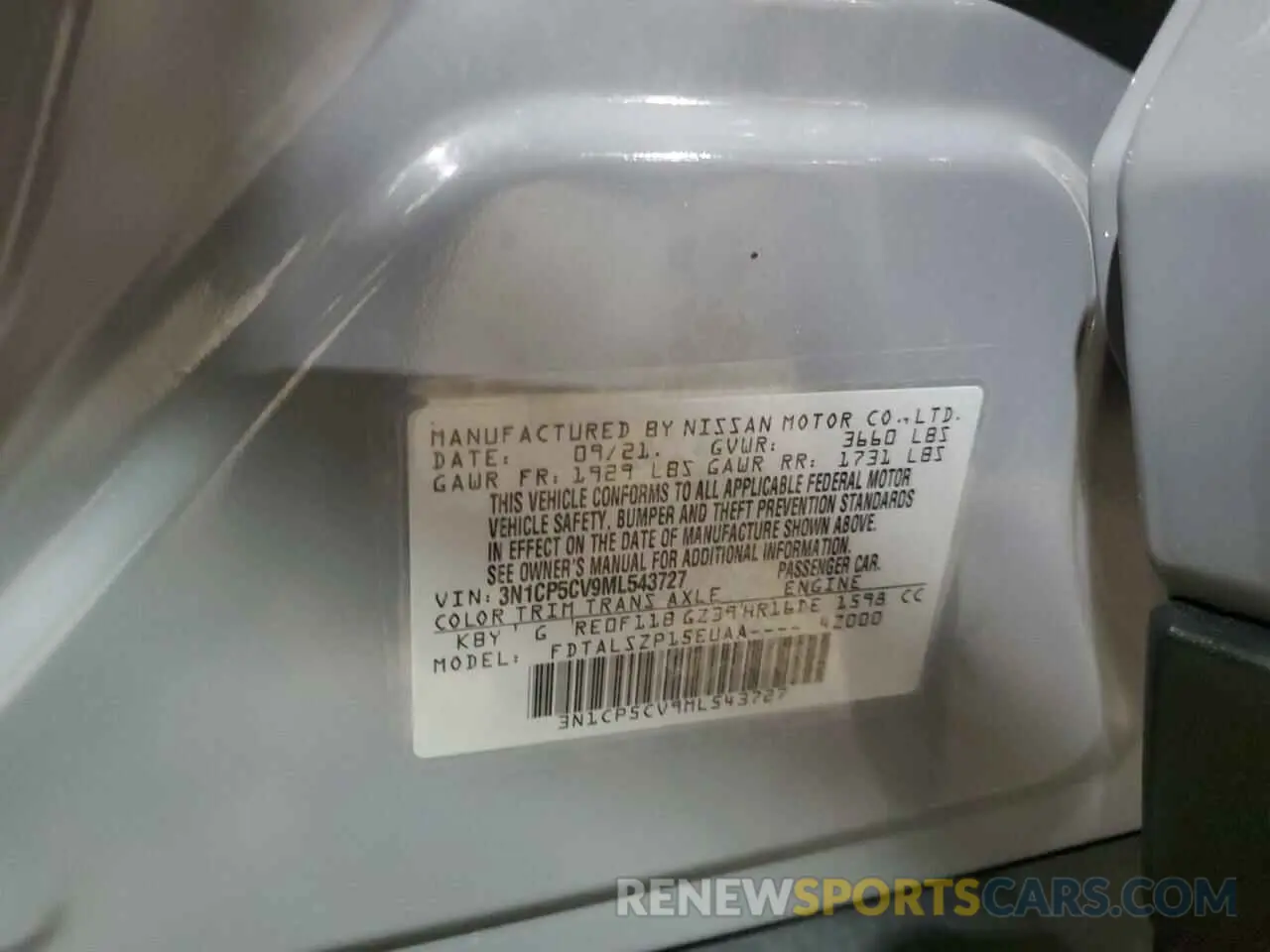 13 Photograph of a damaged car 3N1CP5CV9ML543727 NISSAN KICKS 2021