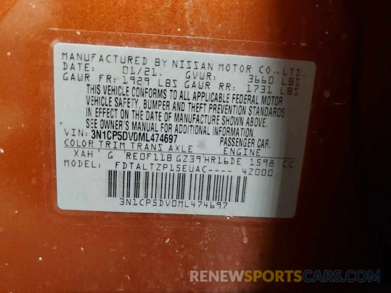 12 Фотография поврежденного автомобиля 3N1CP5DV0ML474697 NISSAN KICKS 2021