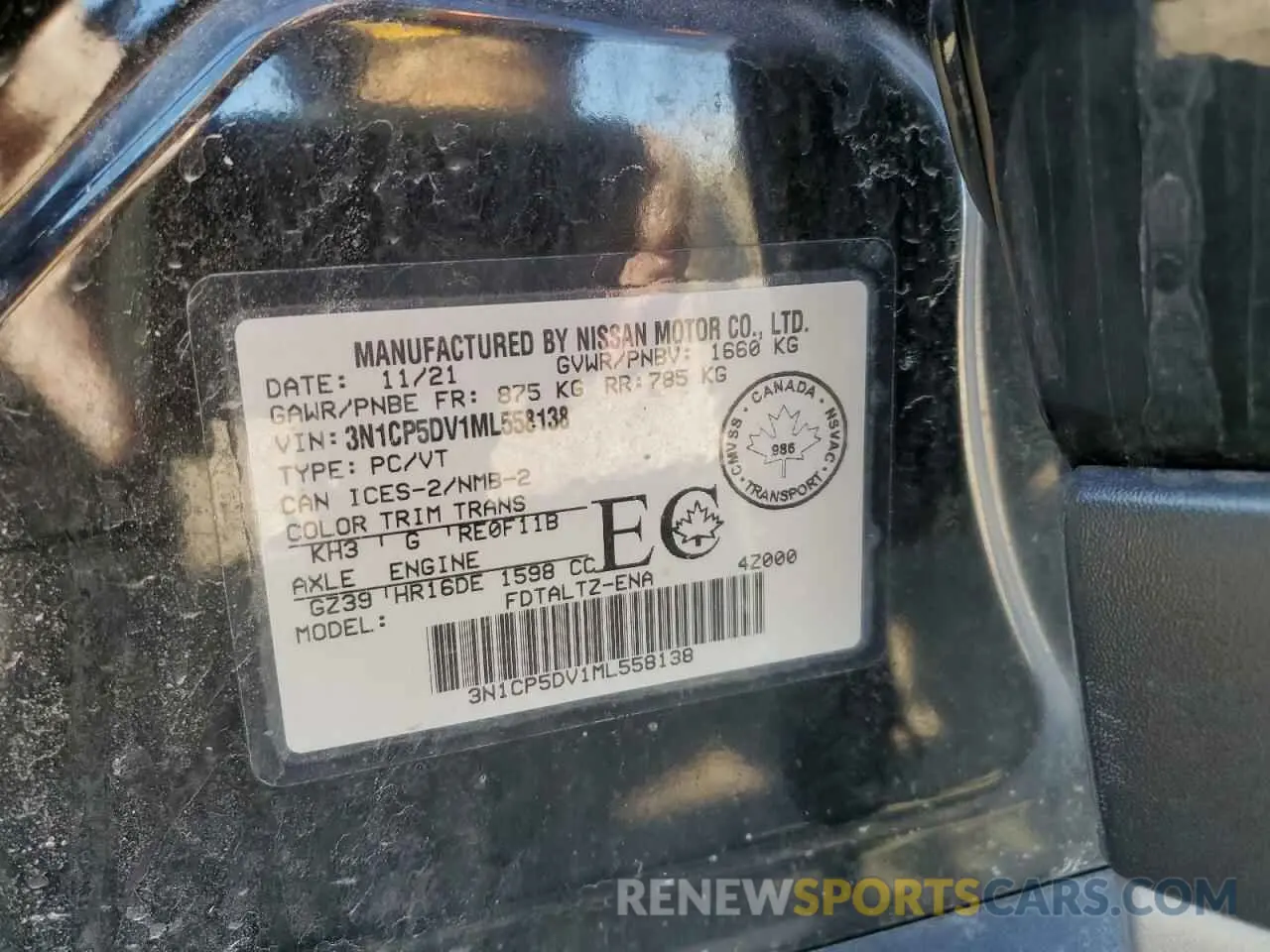 13 Photograph of a damaged car 3N1CP5DV1ML558138 NISSAN KICKS 2021