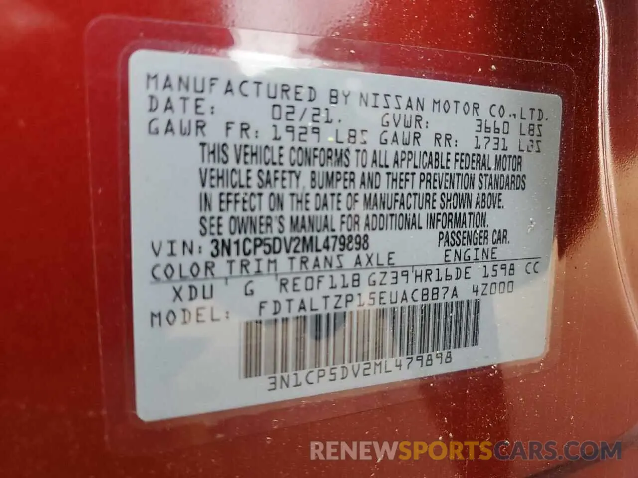 15 Фотография поврежденного автомобиля 3N1CP5DV2ML479898 NISSAN KICKS 2021