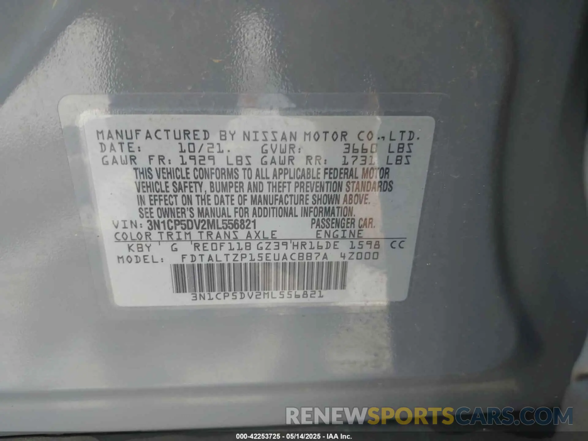 9 Фотография поврежденного автомобиля 3N1CP5DV2ML556821 NISSAN KICKS 2021