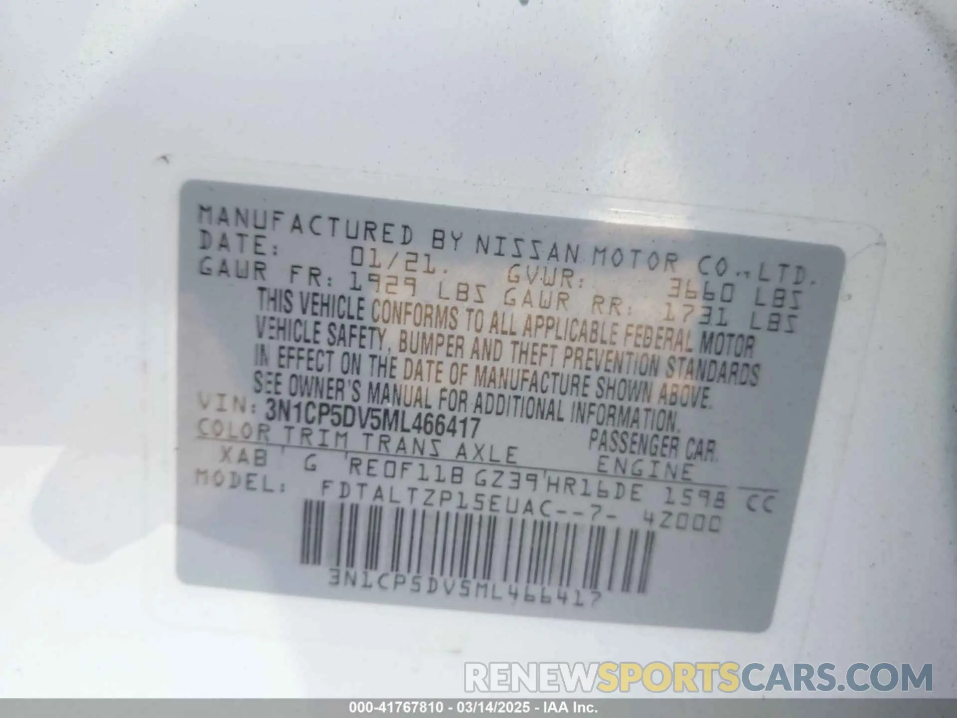 9 Фотография поврежденного автомобиля 3N1CP5DV5ML466417 NISSAN KICKS 2021