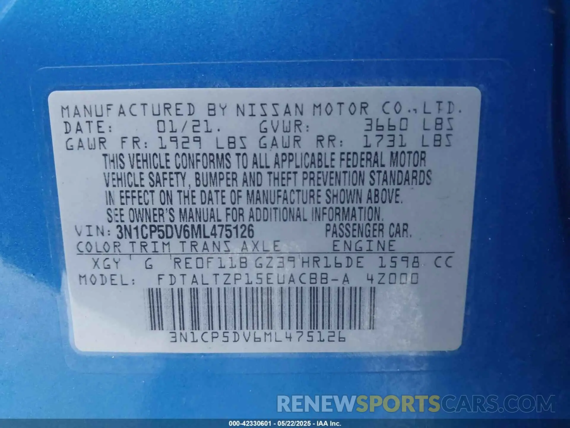 9 Фотография поврежденного автомобиля 3N1CP5DV6ML475126 NISSAN KICKS 2021