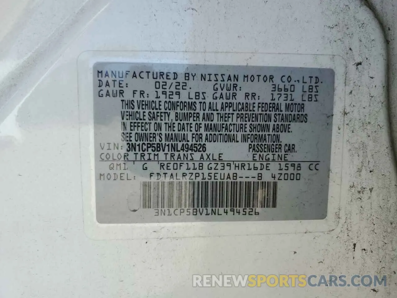 14 Фотография поврежденного автомобиля 3N1CP5BV1NL494526 NISSAN KICKS 2022