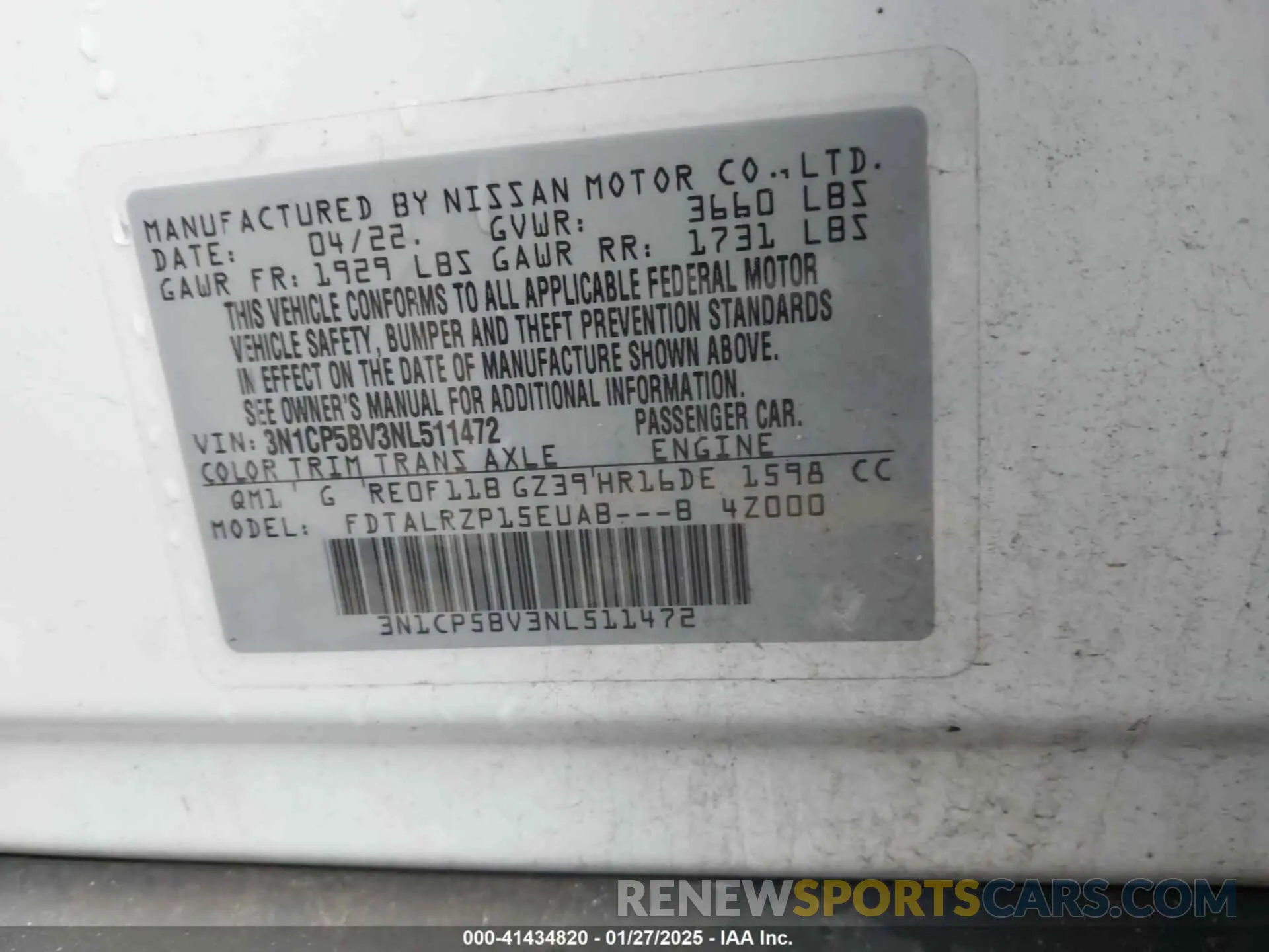 9 Photograph of a damaged car 3N1CP5BV3NL511472 NISSAN KICKS 2022