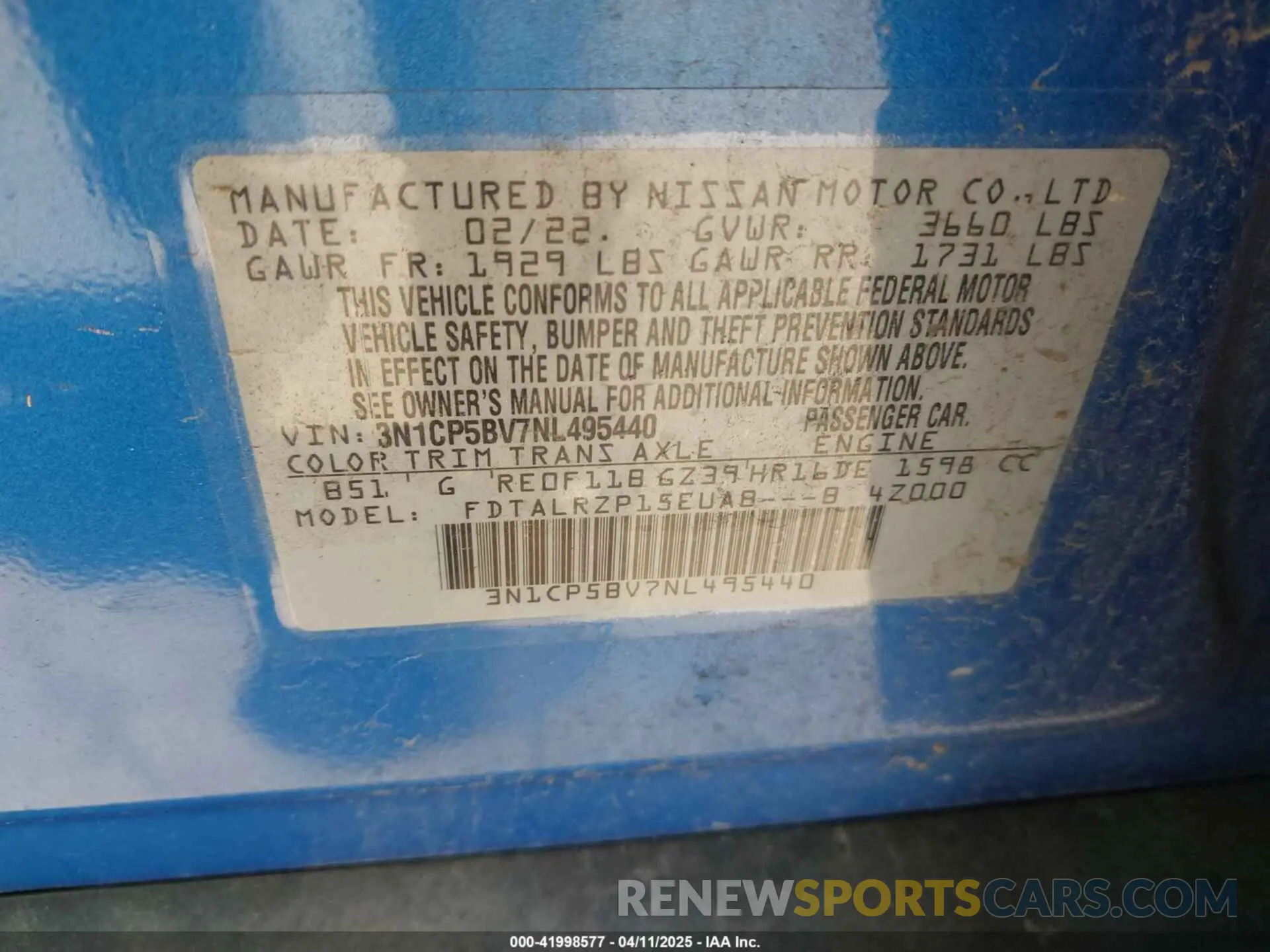 9 Фотография поврежденного автомобиля 3N1CP5BV7NL495440 NISSAN KICKS 2022