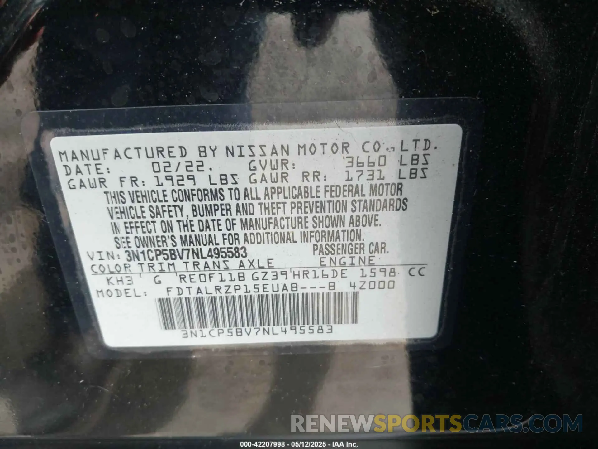 9 Photograph of a damaged car 3N1CP5BV7NL495583 NISSAN KICKS 2022