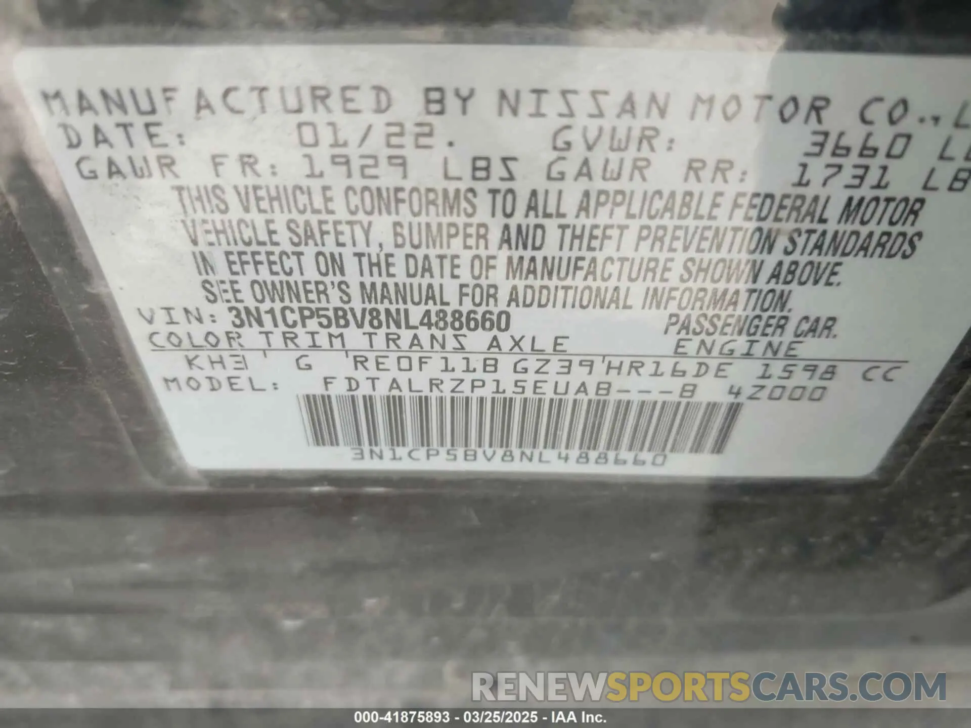 9 Photograph of a damaged car 3N1CP5BV8NL488660 NISSAN KICKS 2022