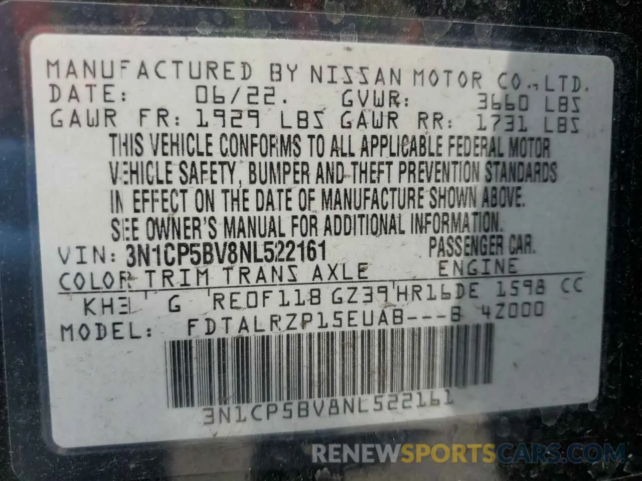 14 Фотография поврежденного автомобиля 3N1CP5BV8NL522161 NISSAN KICKS 2022