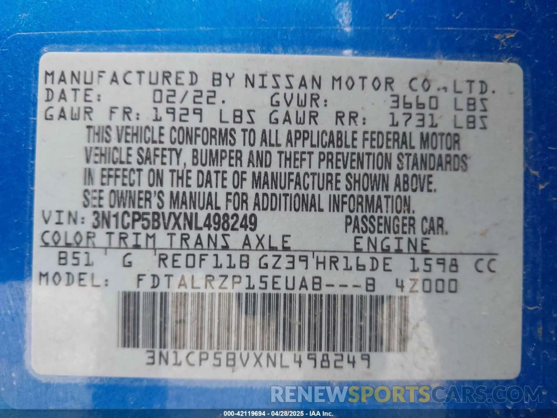 9 Photograph of a damaged car 3N1CP5BVXNL498249 NISSAN KICKS 2022