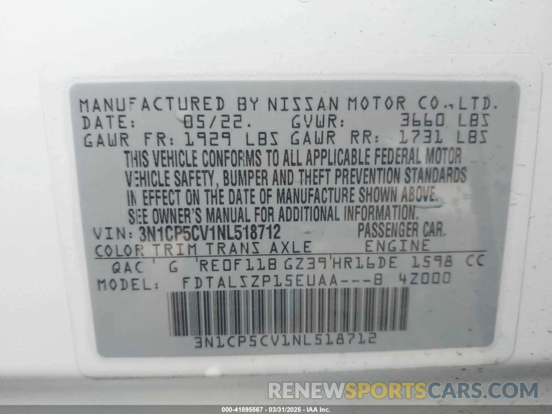 9 Photograph of a damaged car 3N1CP5CV1NL518712 NISSAN KICKS 2022