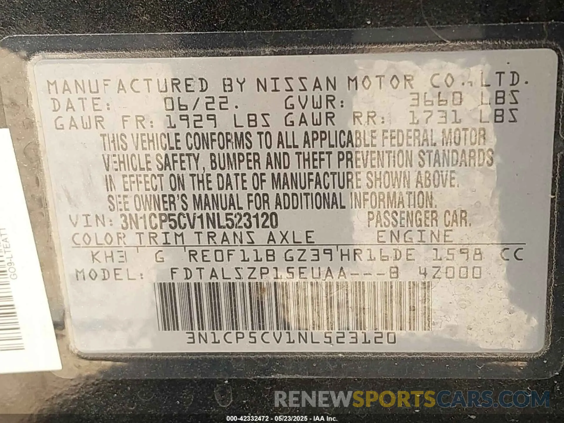 9 Photograph of a damaged car 3N1CP5CV1NL523120 NISSAN KICKS 2022