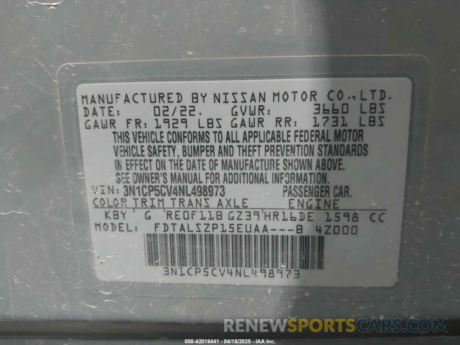 9 Фотография поврежденного автомобиля 3N1CP5CV4NL498973 NISSAN KICKS 2022
