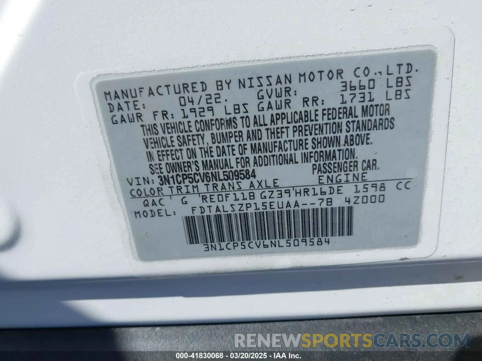 9 Photograph of a damaged car 3N1CP5CV6NL509584 NISSAN KICKS 2022