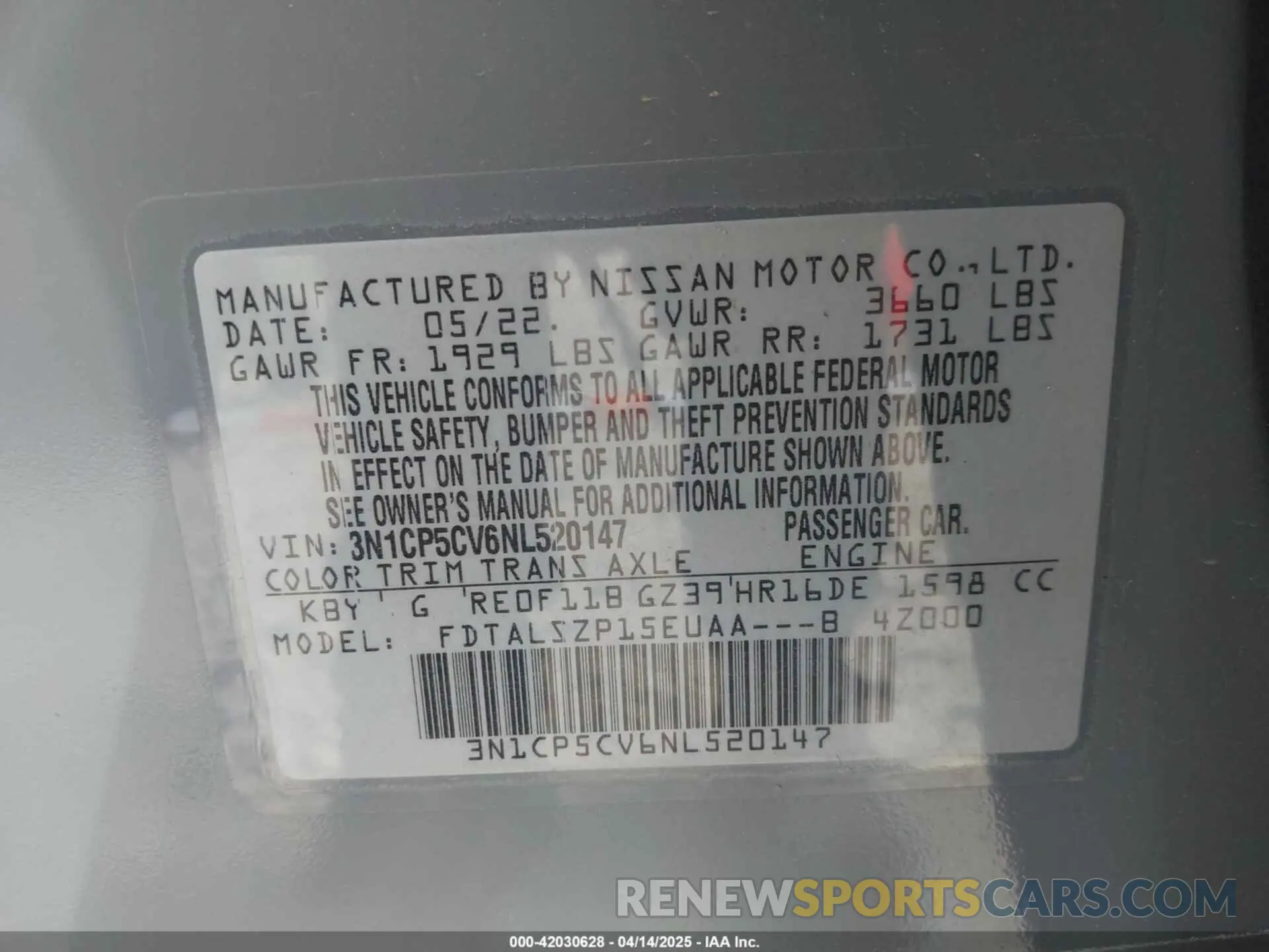 9 Photograph of a damaged car 3N1CP5CV6NL520147 NISSAN KICKS 2022