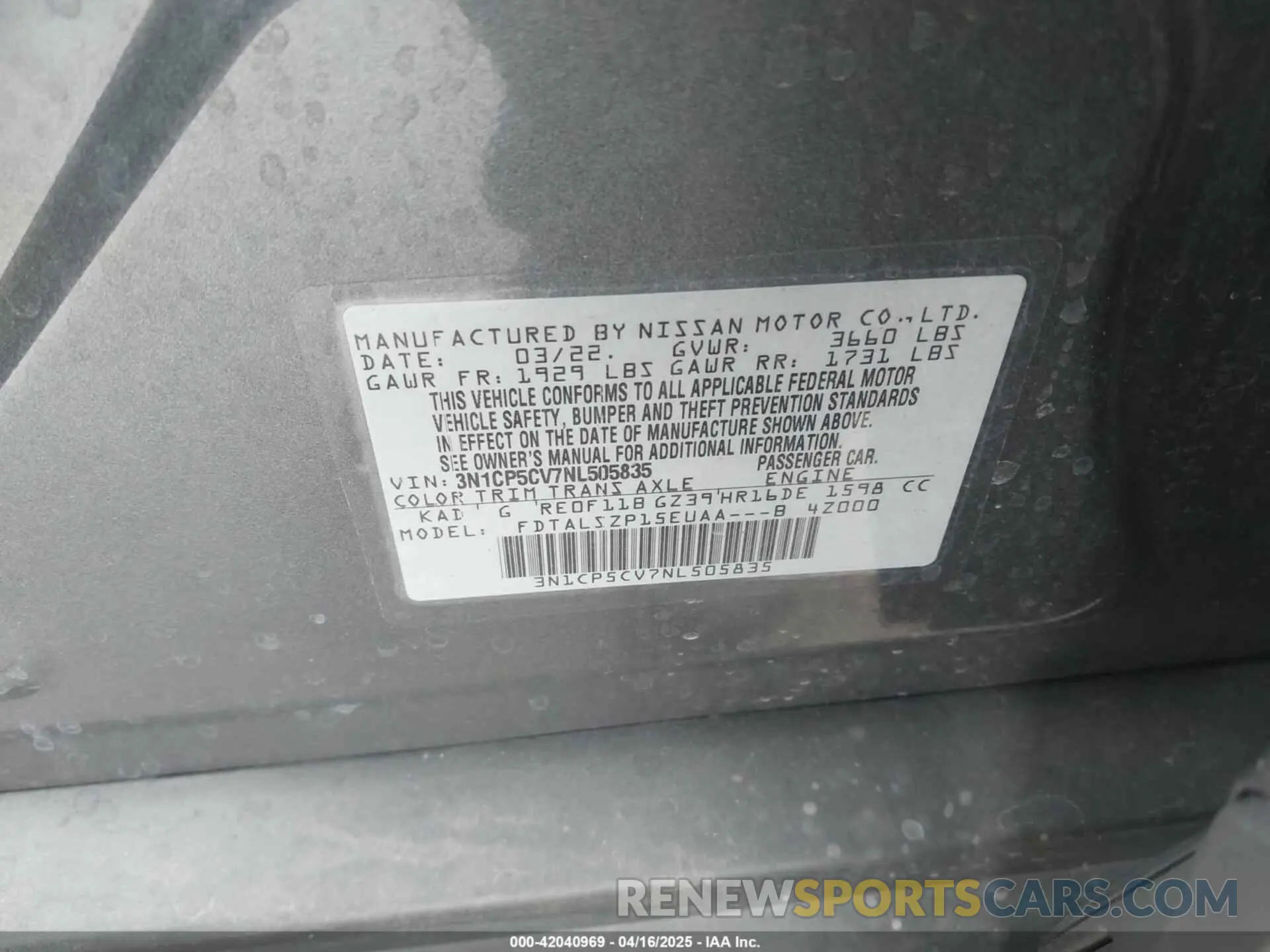 9 Фотография поврежденного автомобиля 3N1CP5CV7NL505835 NISSAN KICKS 2022
