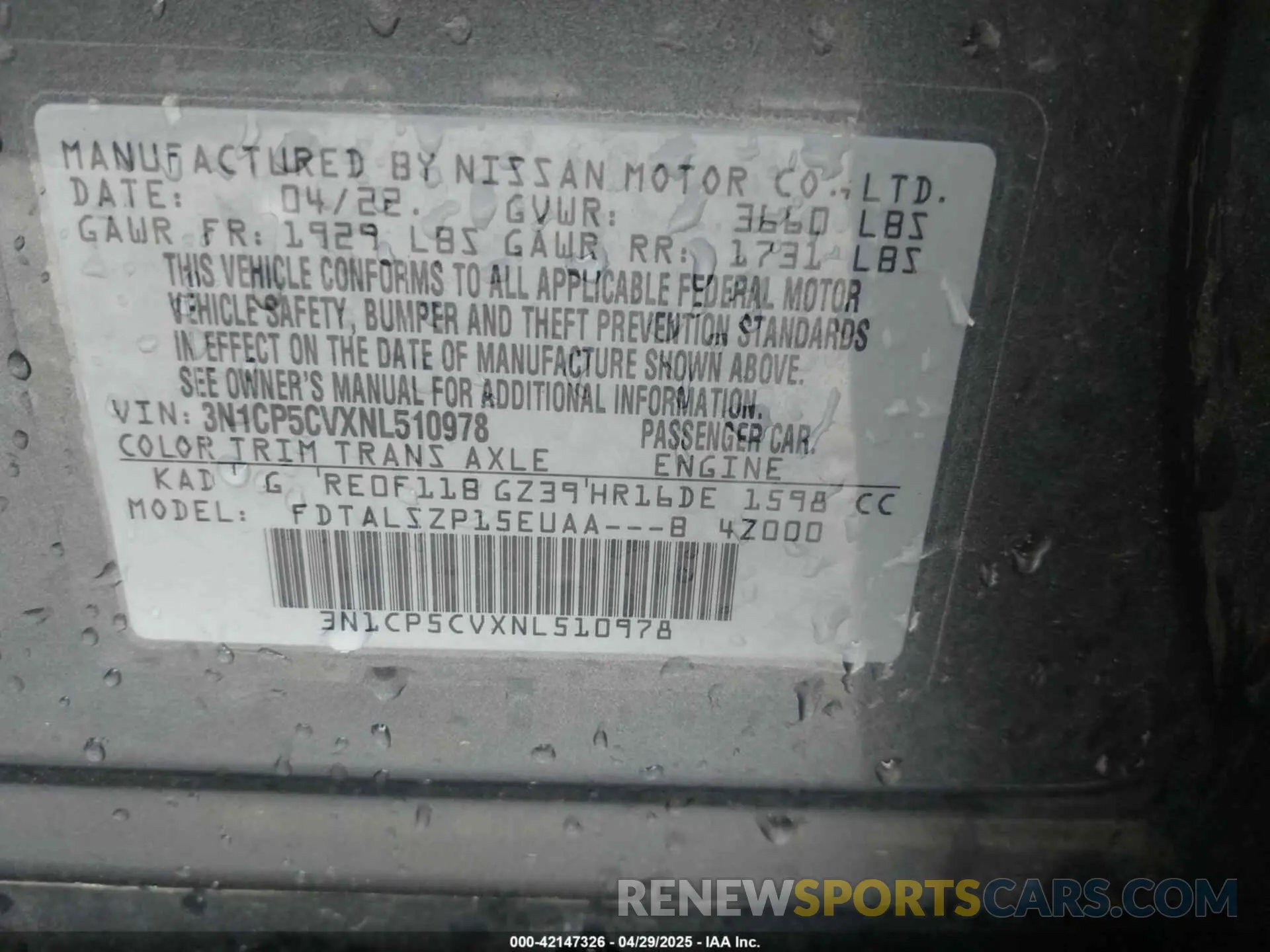 9 Photograph of a damaged car 3N1CP5CVXNL510978 NISSAN KICKS 2022