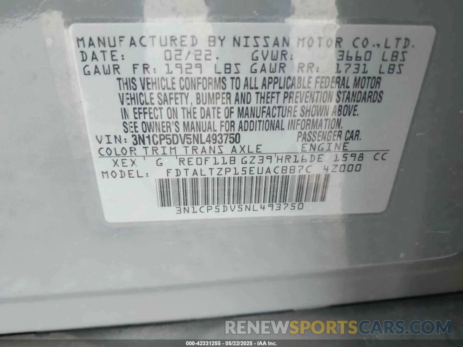 9 Photograph of a damaged car 3N1CP5DV5NL493750 NISSAN KICKS 2022