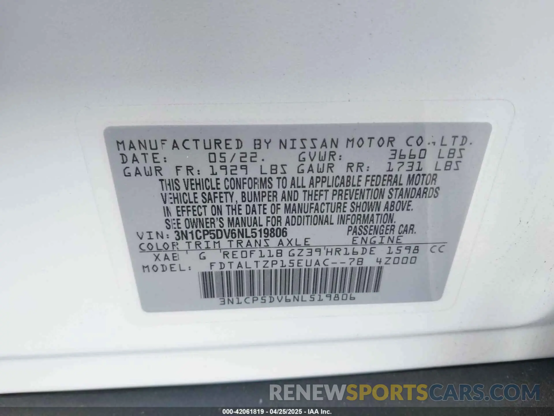 9 Photograph of a damaged car 3N1CP5DV6NL519806 NISSAN KICKS 2022