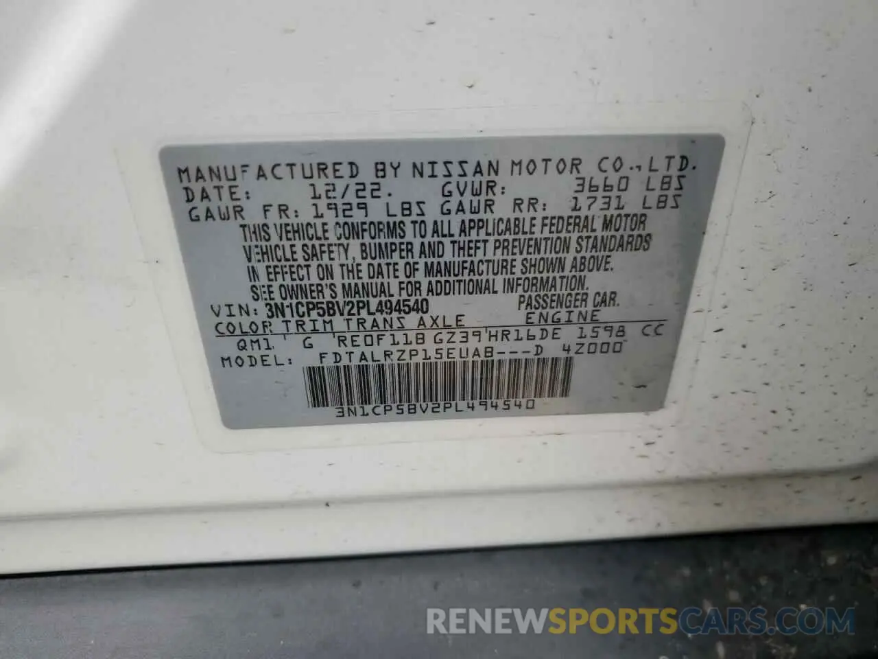 13 Photograph of a damaged car 3N1CP5BV2PL494540 NISSAN KICKS 2023