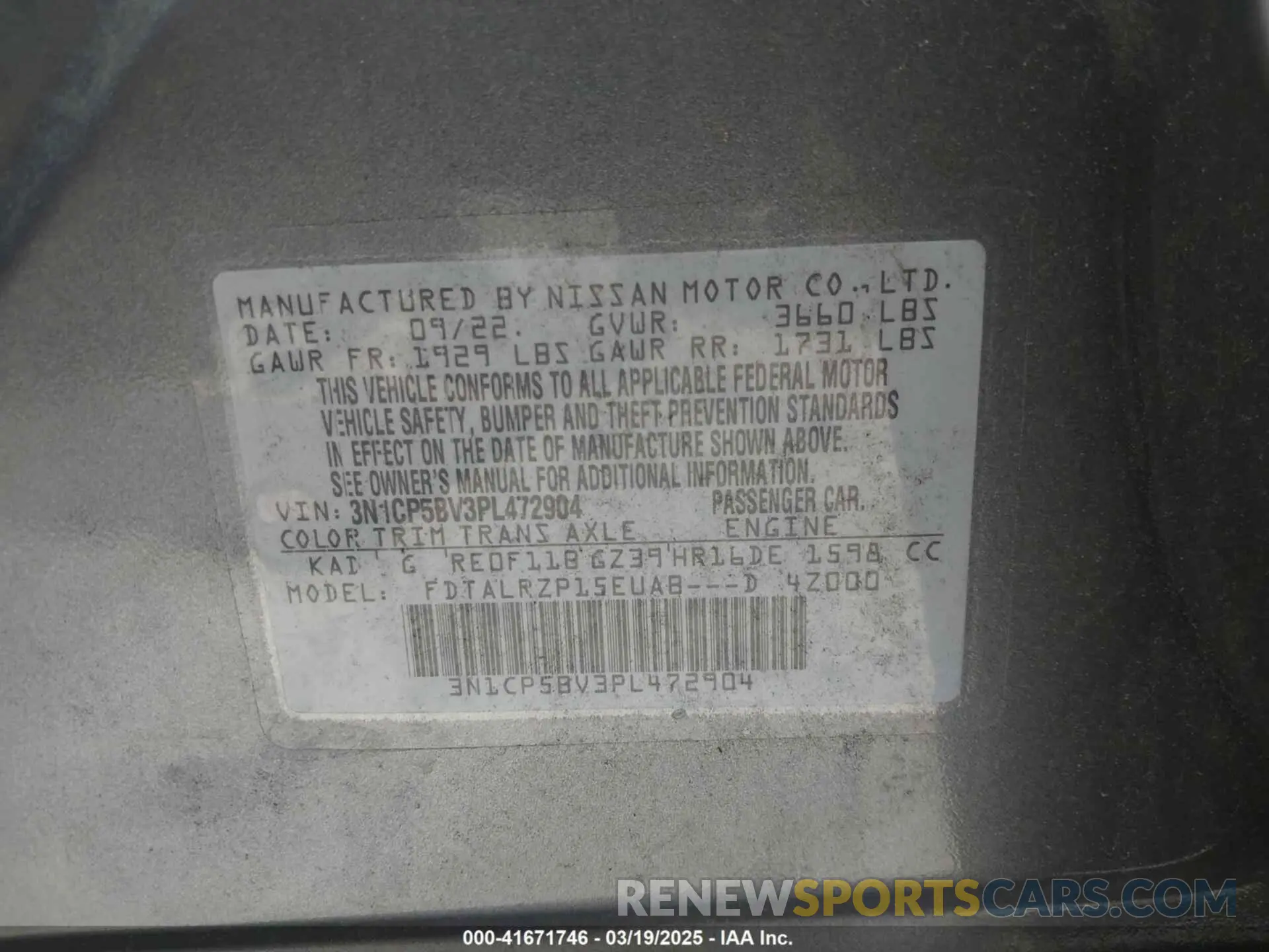 9 Photograph of a damaged car 3N1CP5BV3PL472904 NISSAN KICKS 2023