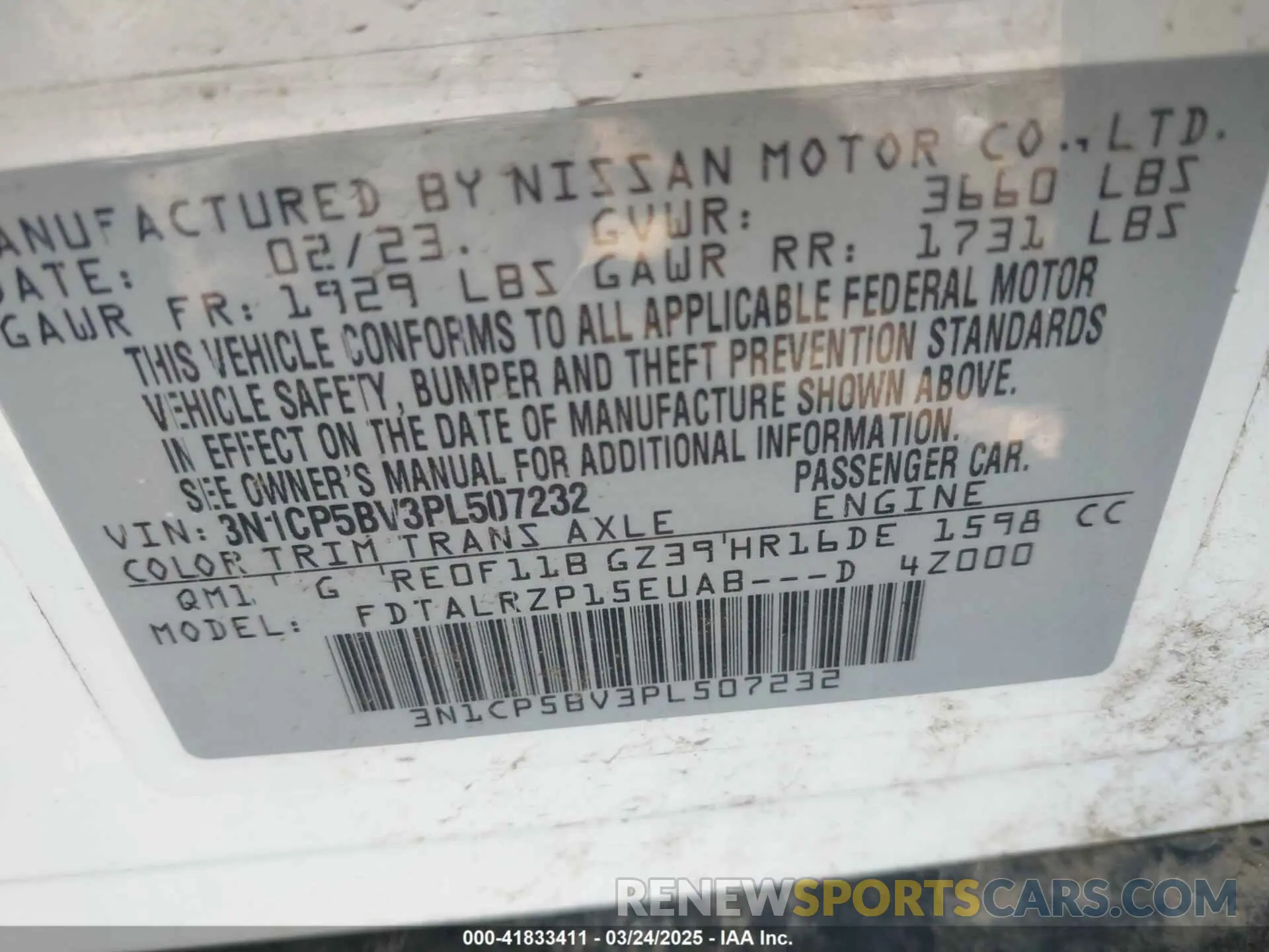 9 Photograph of a damaged car 3N1CP5BV3PL507232 NISSAN KICKS 2023
