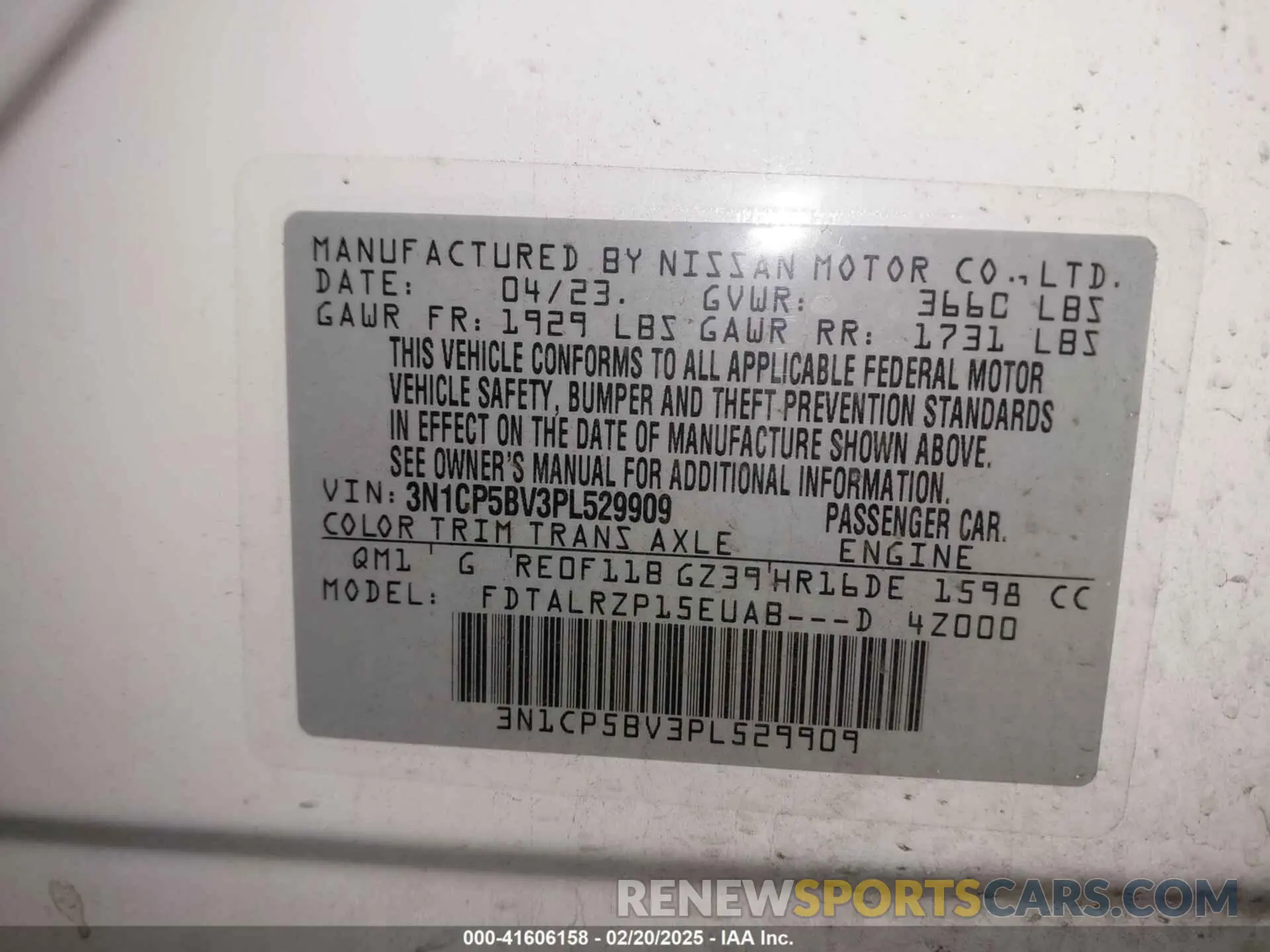 9 Photograph of a damaged car 3N1CP5BV3PL529909 NISSAN KICKS 2023
