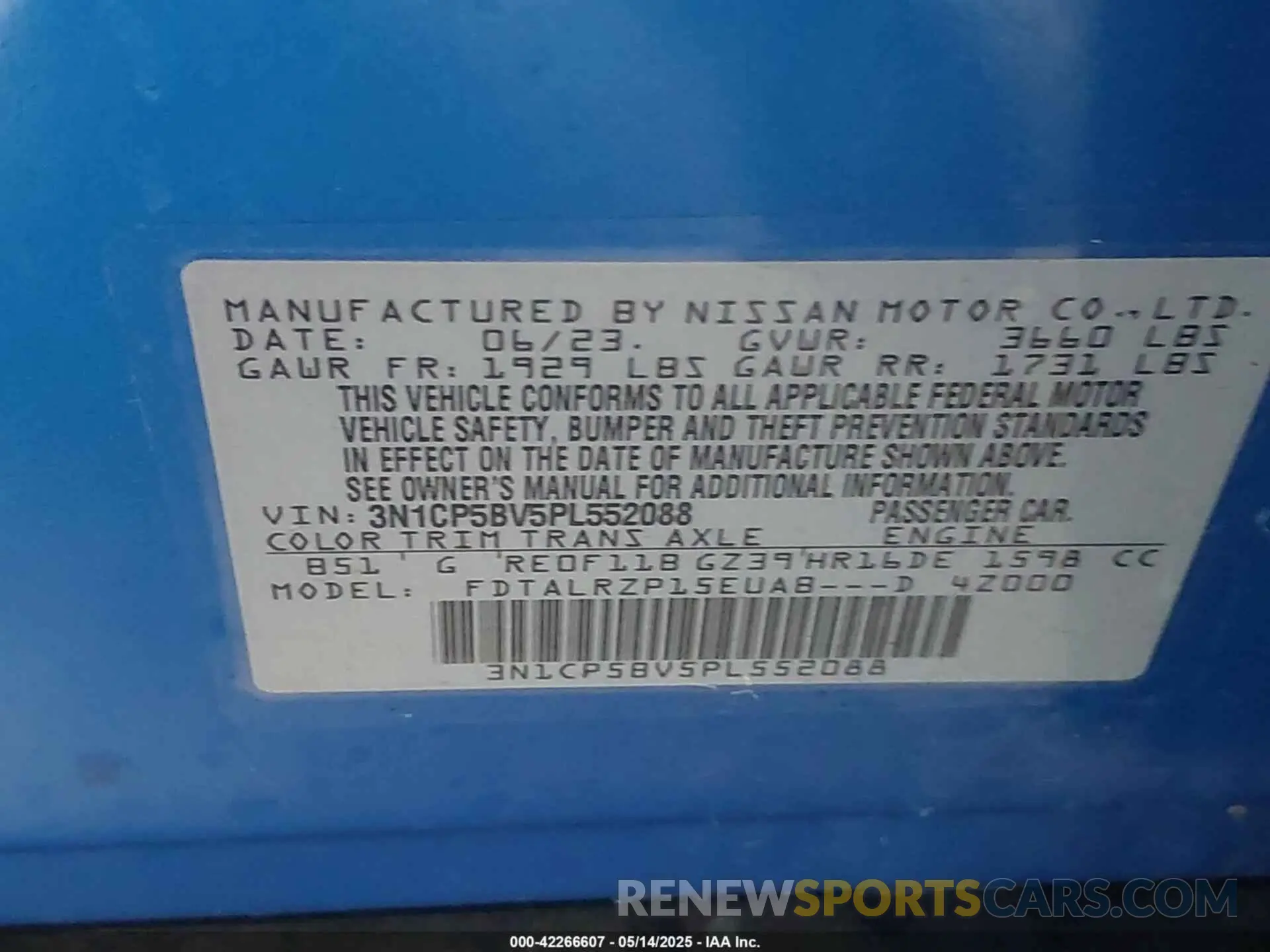 9 Photograph of a damaged car 3N1CP5BV5PL552088 NISSAN KICKS 2023